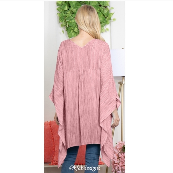 Easel, Gorgeous Dried Rose Color Surplice Neckline Tunic - L - Picture 5 of 6